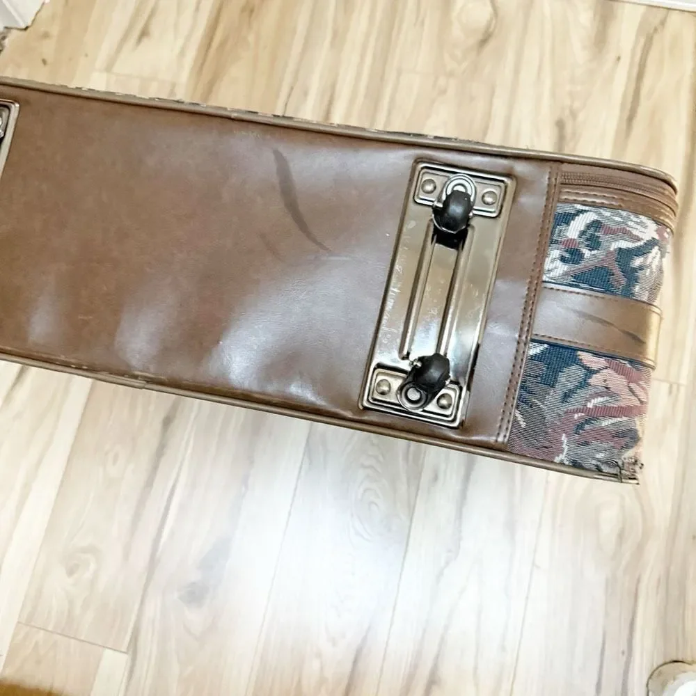 GIVENCHY | Vintage Large Rolling Carpet Luggage Floral Feather Foliage Tapestry